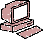 Clipart of a computer; Actual size=146 pixels wide